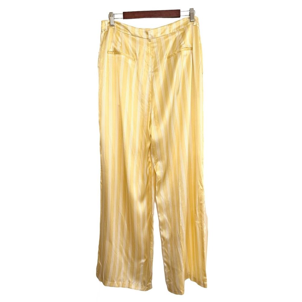 Reformation NWT Women’s 12 Omero Stripe Silk Wide Leg Pants High Rise Relaxed - Picture 7 of 8
